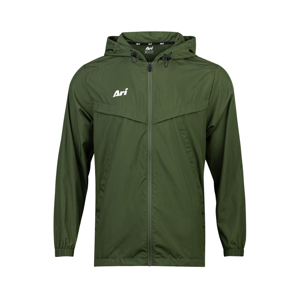 ARI ESSENTIAL WINDBREAKER JACKET - OLIVE/SILVER/OLIVE