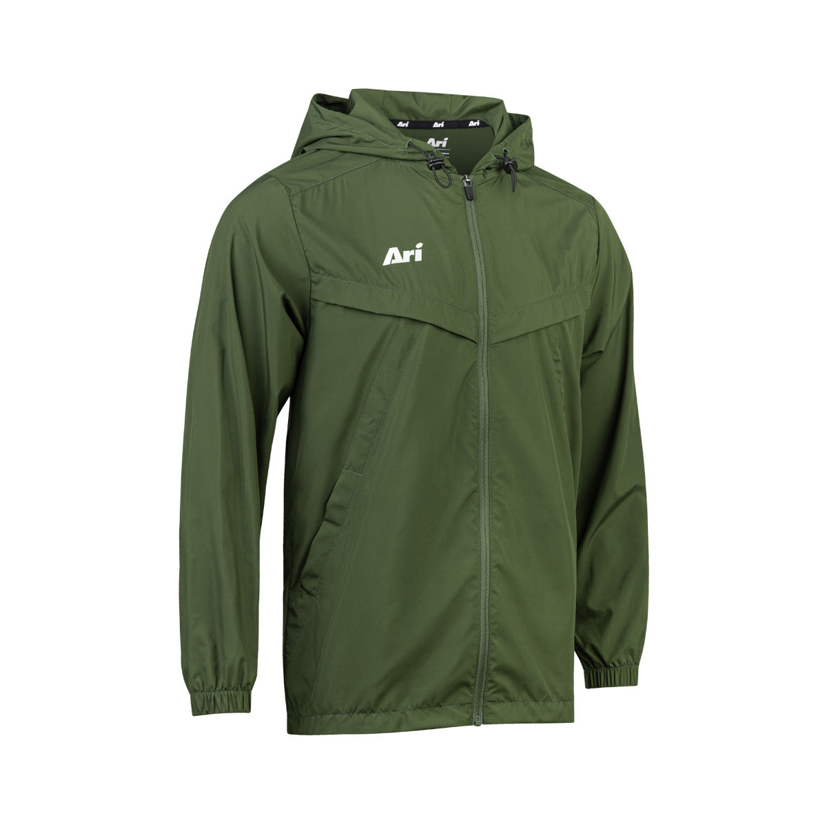 ARI ESSENTIAL WINDBREAKER JACKET - OLIVE/SILVER/OLIVE