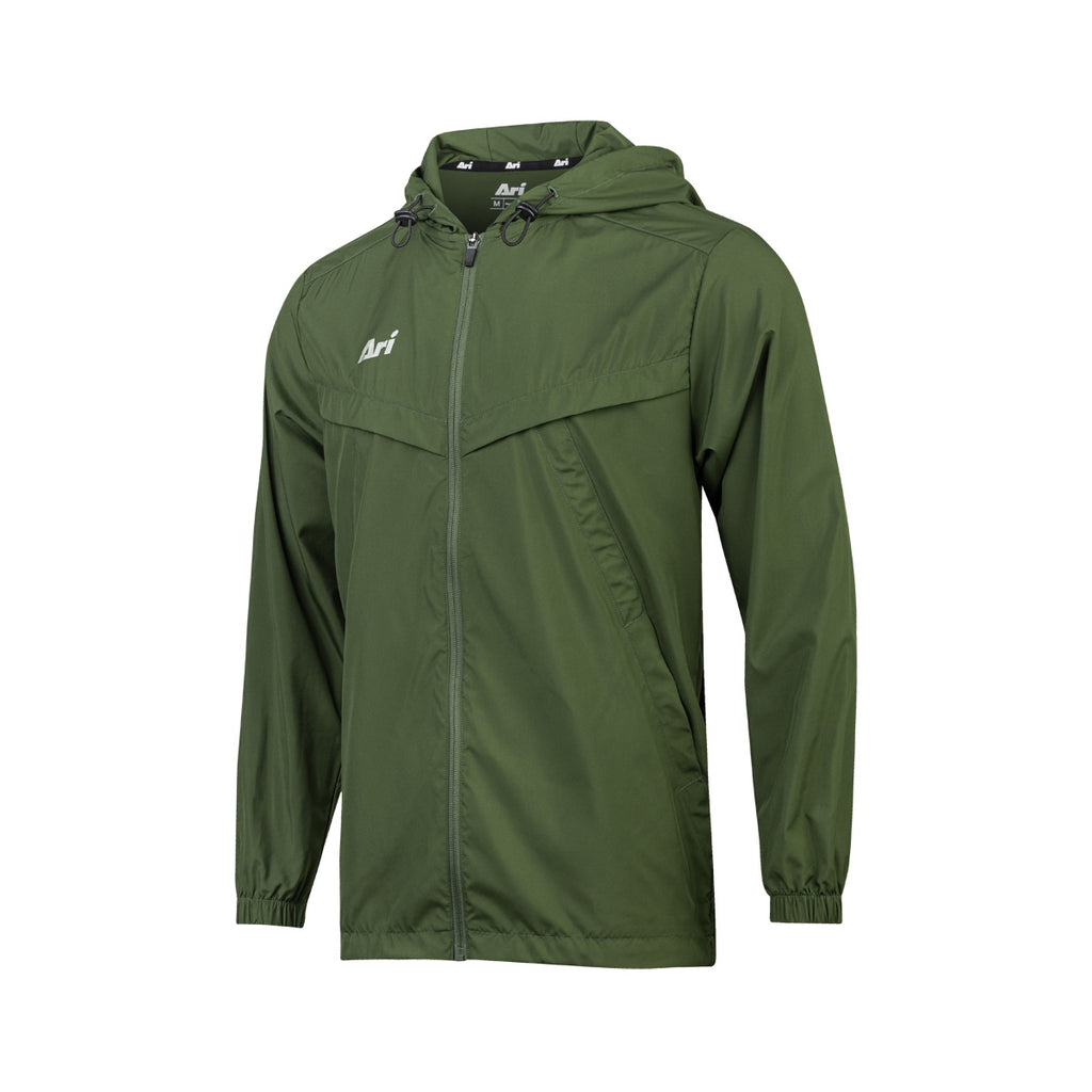 ARI ESSENTIAL WINDBREAKER JACKET - OLIVE/SILVER/OLIVE