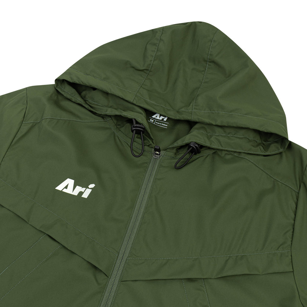ARI ESSENTIAL WINDBREAKER JACKET - OLIVE/SILVER/OLIVE