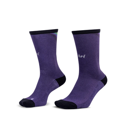 ARI HEATMARK CREW SOCK - PURPLE/RED/YELLOW
