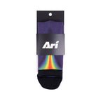 ARI HEATMARK CREW SOCK - PURPLE/RED/YELLOW