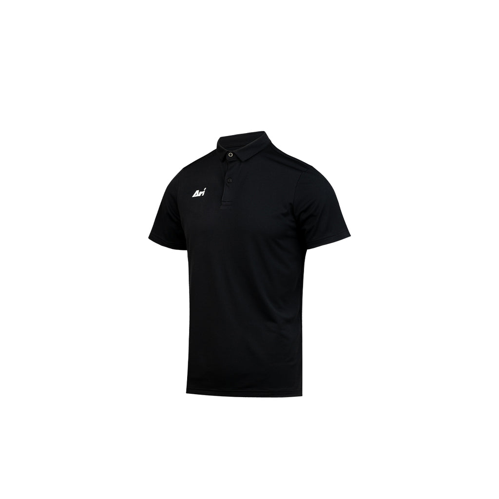 ARI KIDS ESSENTIAL BREATHABLE POLO - BLACK/BLACK/WHITE