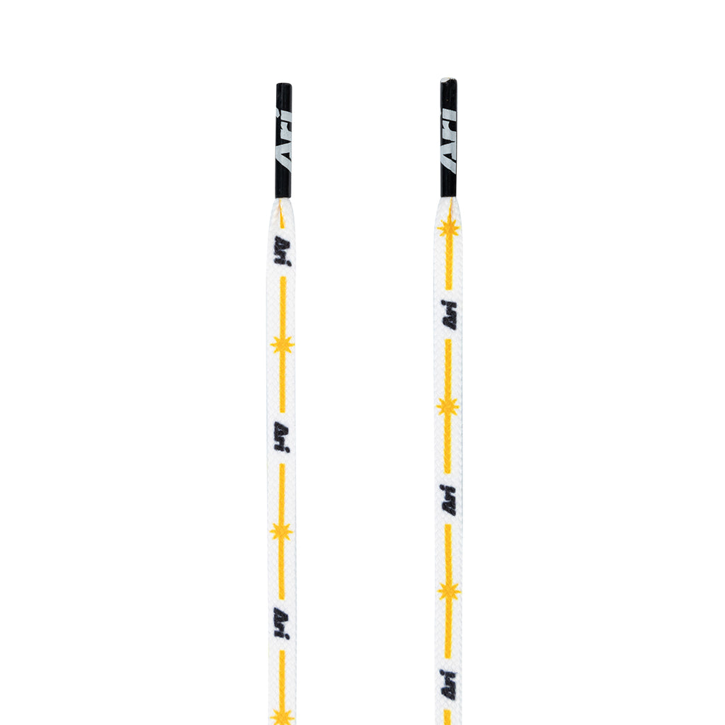 ARI NEW YEAR SHOELACES - WHITE/GOLD/WHITE