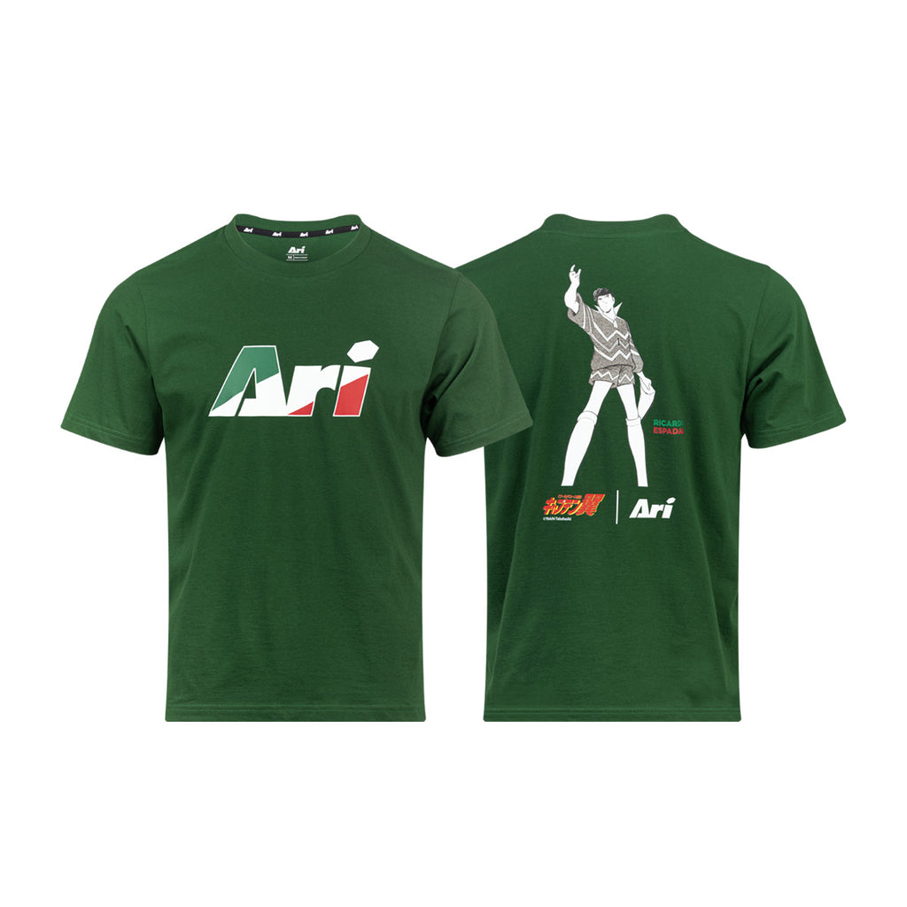 ARI X CAPTAIN TSUBASA WORLD YOUTH ESPADAS REGULAR TEE - GREEN/WHITE/RED