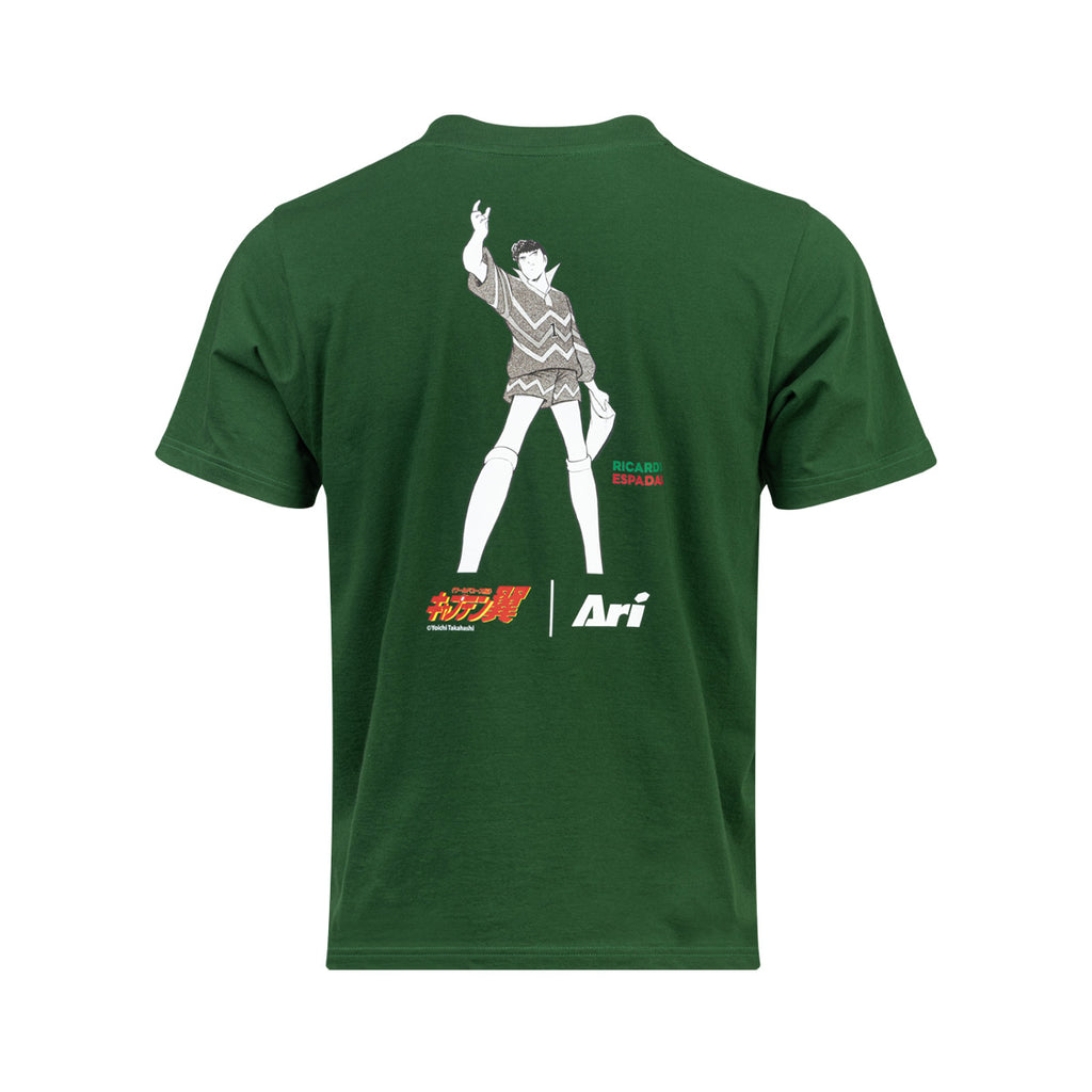 ARI X CAPTAIN TSUBASA WORLD YOUTH ESPADAS REGULAR TEE - GREEN/WHITE/RED