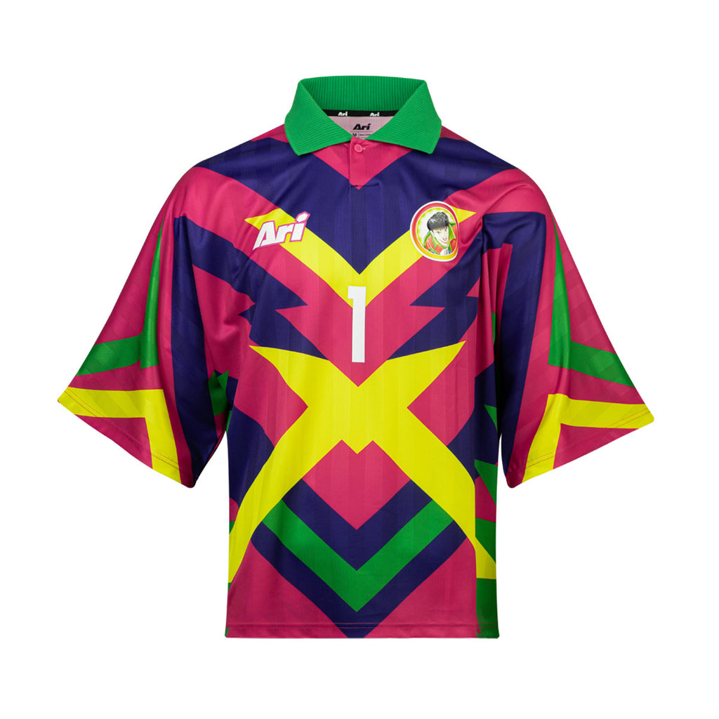 ARI X CAPTAIN TSUBASA WORLD YOUTH ESPADAS RETRO JERSEY - PINK/YELLOW/GREEN