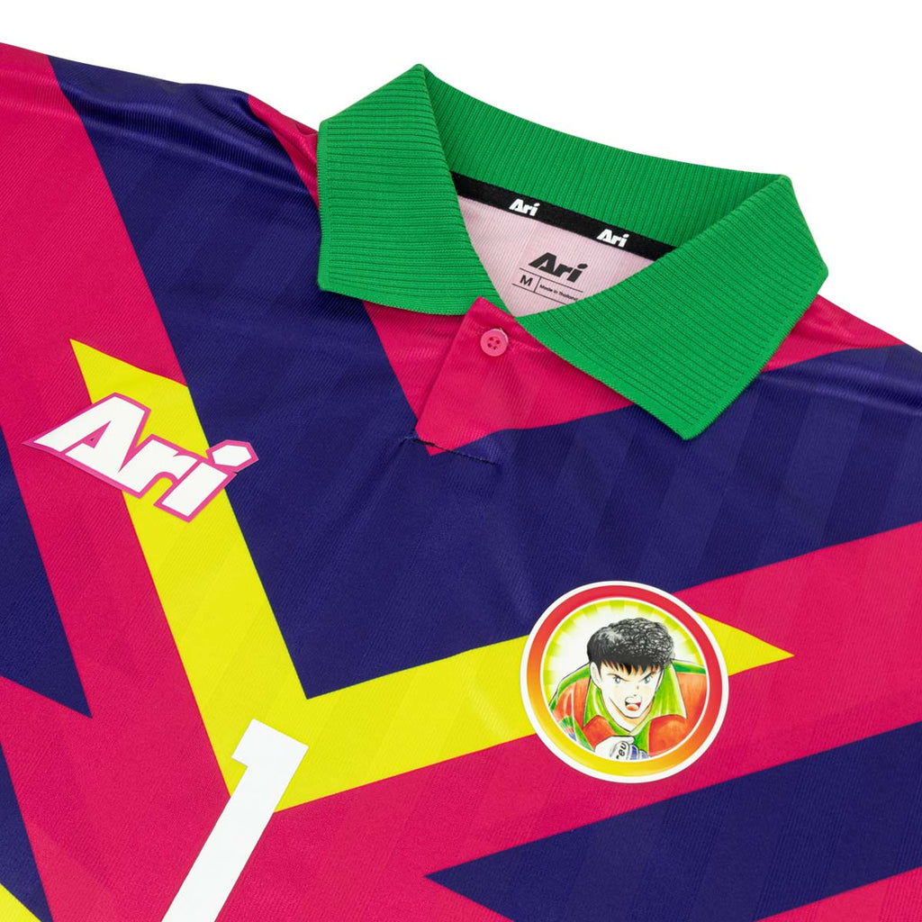 ARI X CAPTAIN TSUBASA WORLD YOUTH ESPADAS RETRO JERSEY - PINK/YELLOW/GREEN