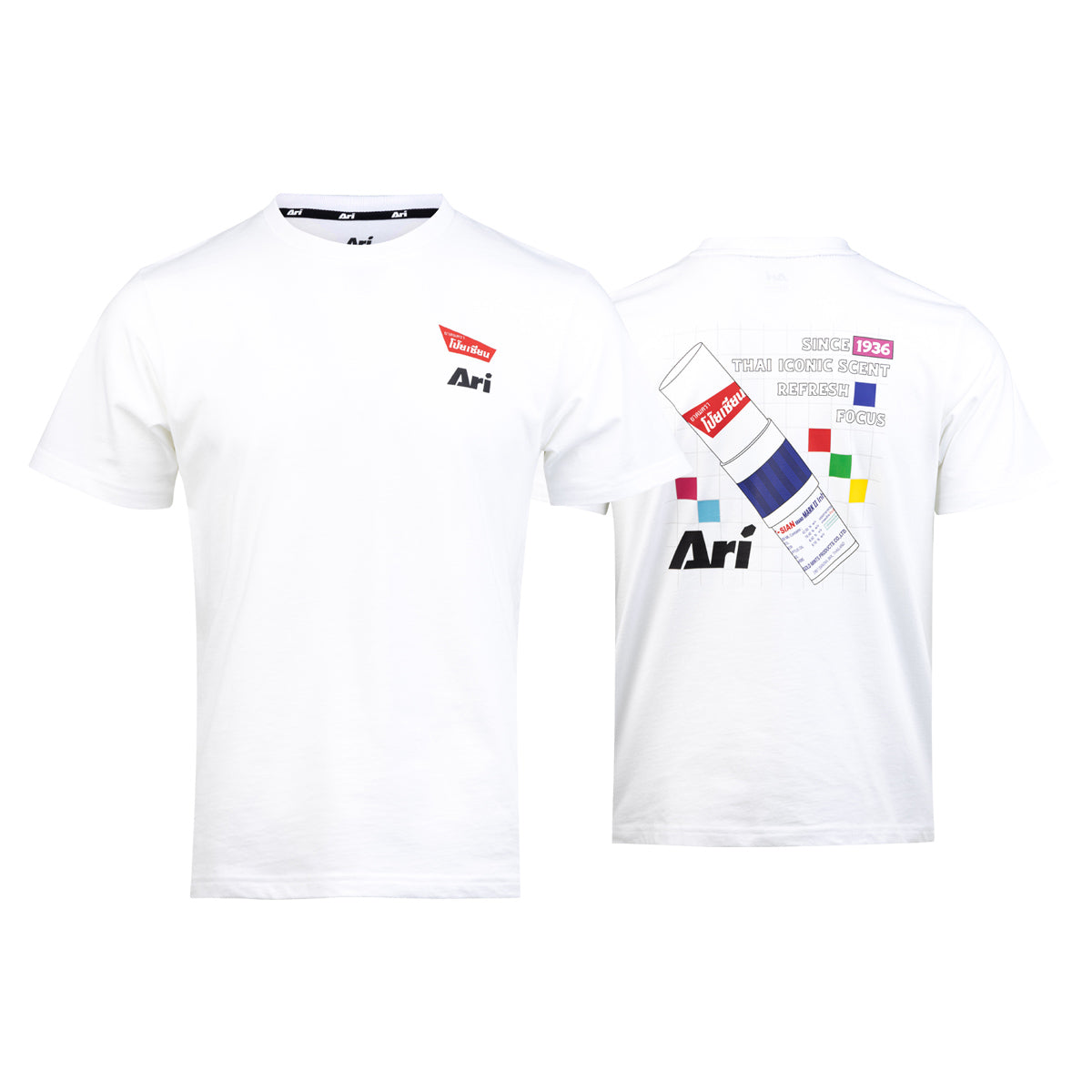 ARI X POYSIAN LIFESTYLE TEE - WHITE/NAVY/RED