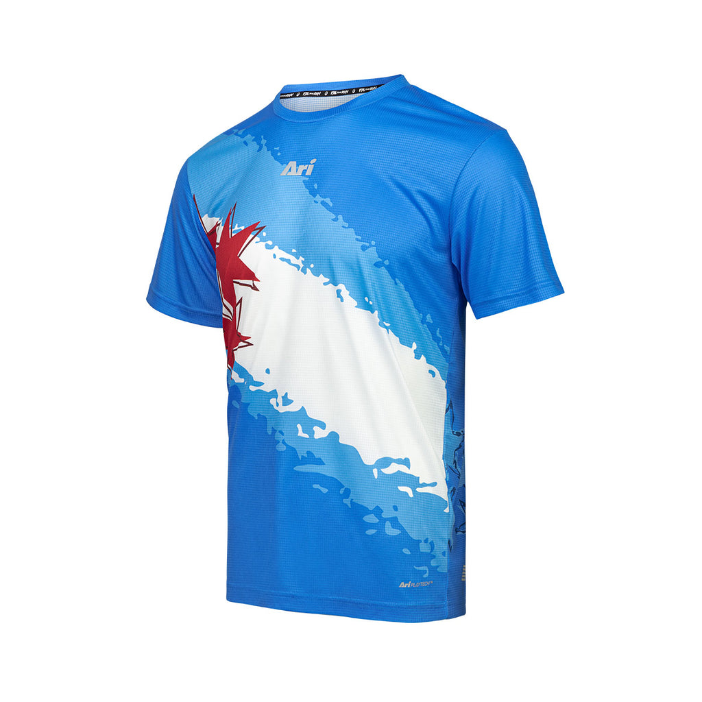 ARI ADEPT CHICAGO26 GRAPHIC RUNNING TEE - BLUE/RED/WHITE