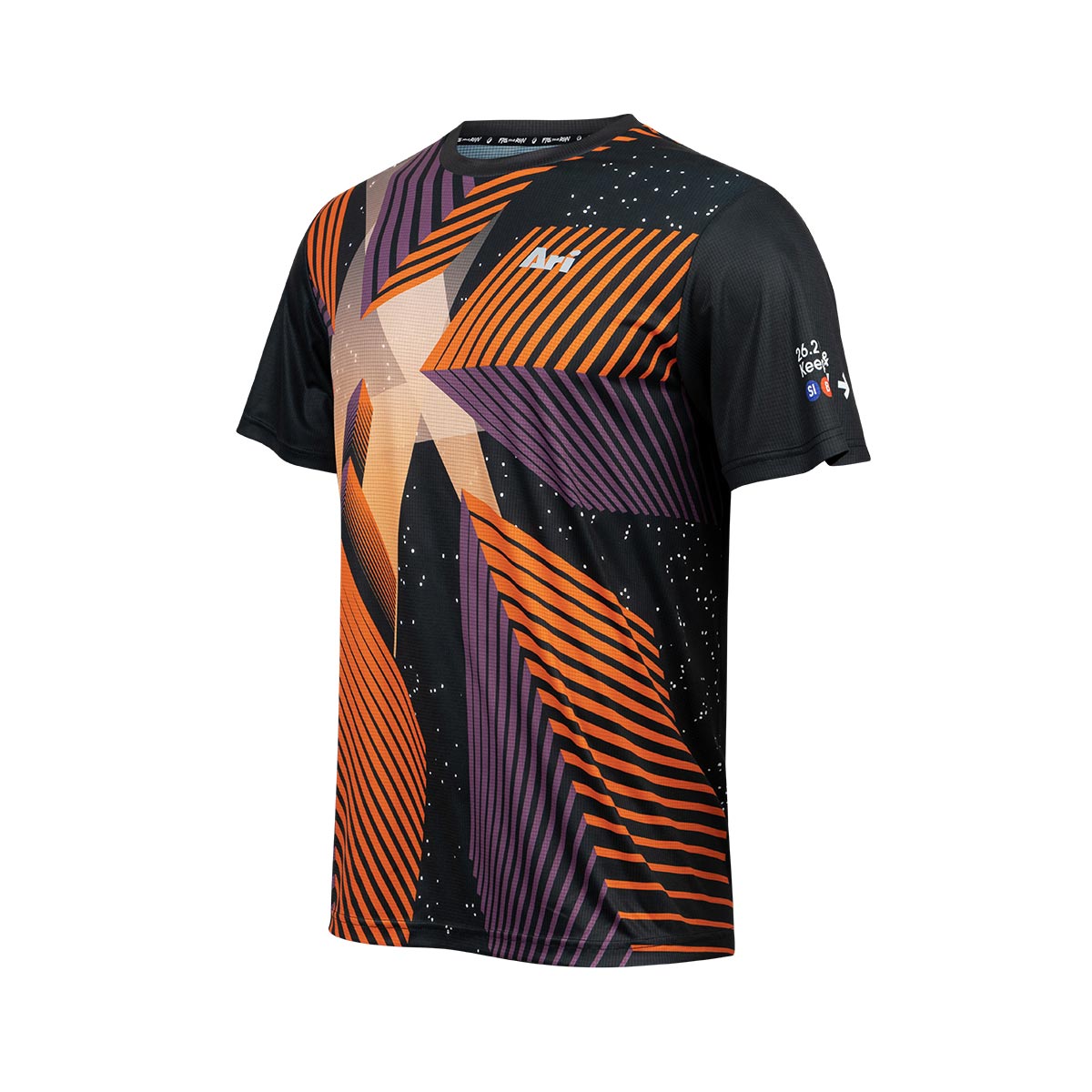 ARI ADEPT NEWYORK25 GRAPHIC RUNNING TEE - BLACK/ORANGE/PURPLE