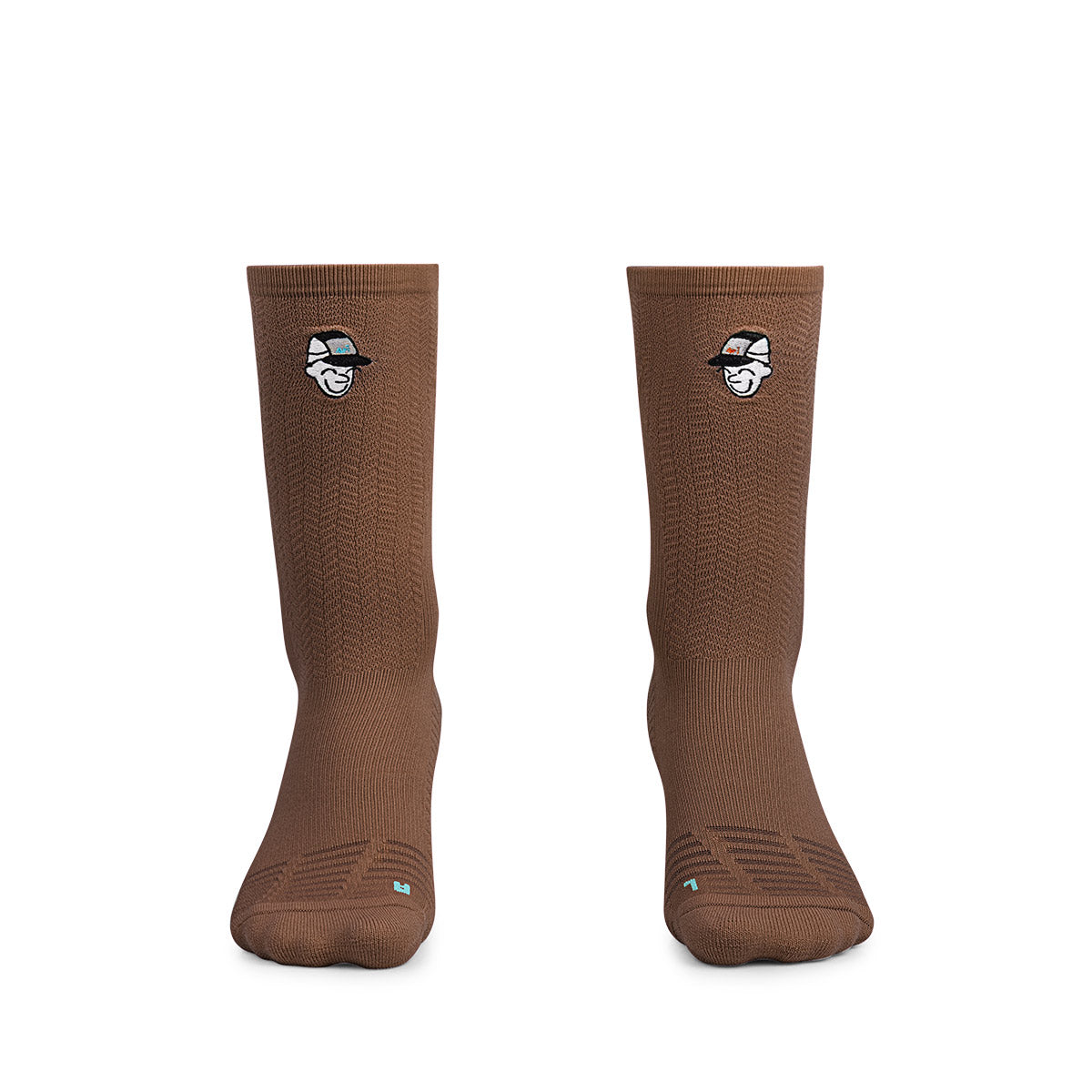 ARI ADEPT RUNNA CREW RUNNING SOCKS - BROWN/BROWN/BLUE
