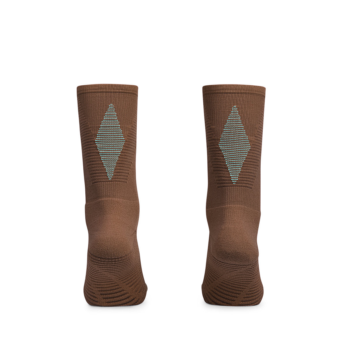 ARI ADEPT RUNNA CREW RUNNING SOCKS - BROWN/BROWN/BLUE