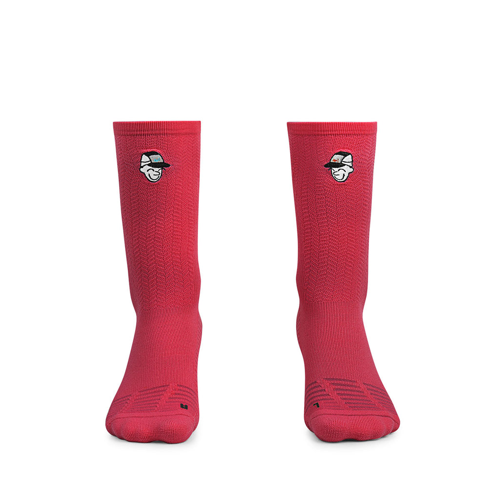ARI ADEPT RUNNA CREW RUNNING SOCKS - RED/RED/BLACK