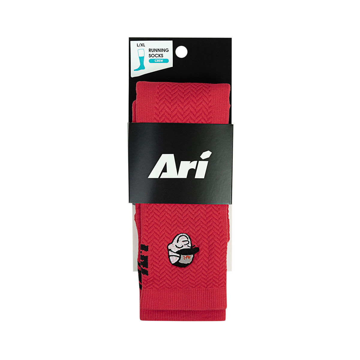 ARI ADEPT RUNNA CREW RUNNING SOCKS - RED/RED/BLACK