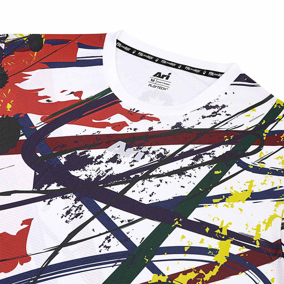 ARI ADEPT UNITY SPLASH GRAPHIC RUNNING TEE - WHITE/BLACK/RED