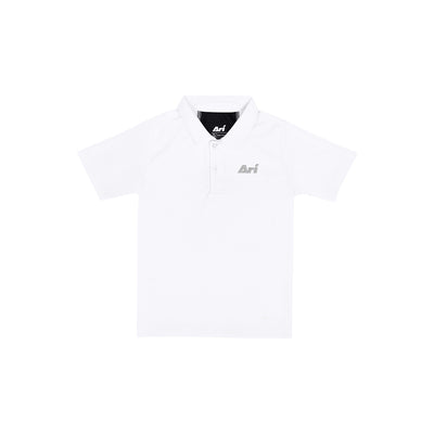 ARI BOY ADEPT GOLF POLO - WHITE/BLACK/SILVER