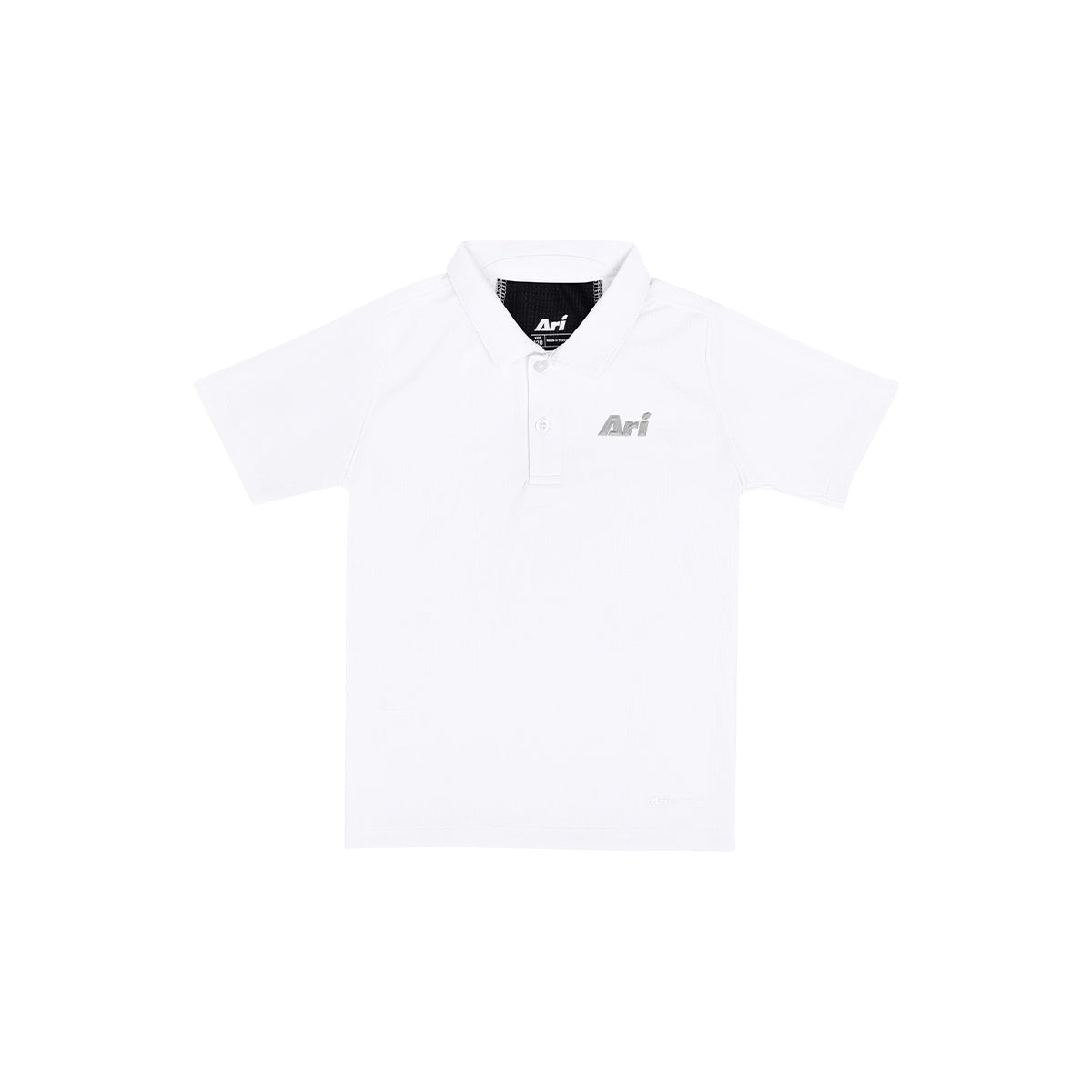ARI BOY ADEPT GOLF POLO - WHITE/BLACK/SILVER