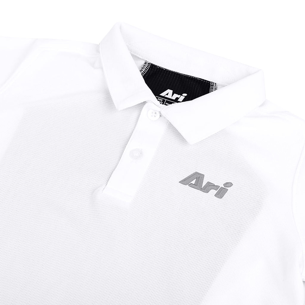 ARI BOY ADEPT GOLF POLO - WHITE/BLACK/SILVER