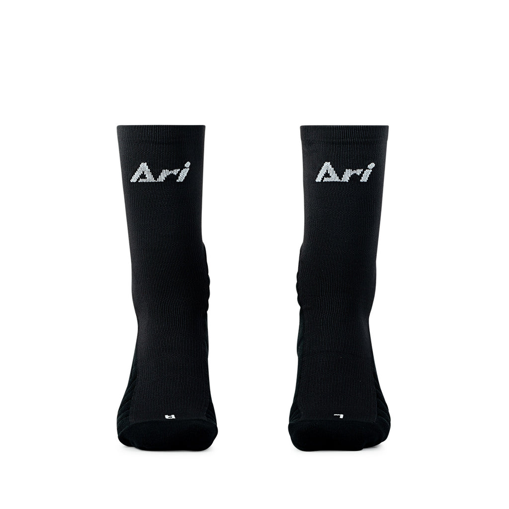 ARI ELITE KINETIC CREW SOCKS - BLACK/WHITE/BLACK