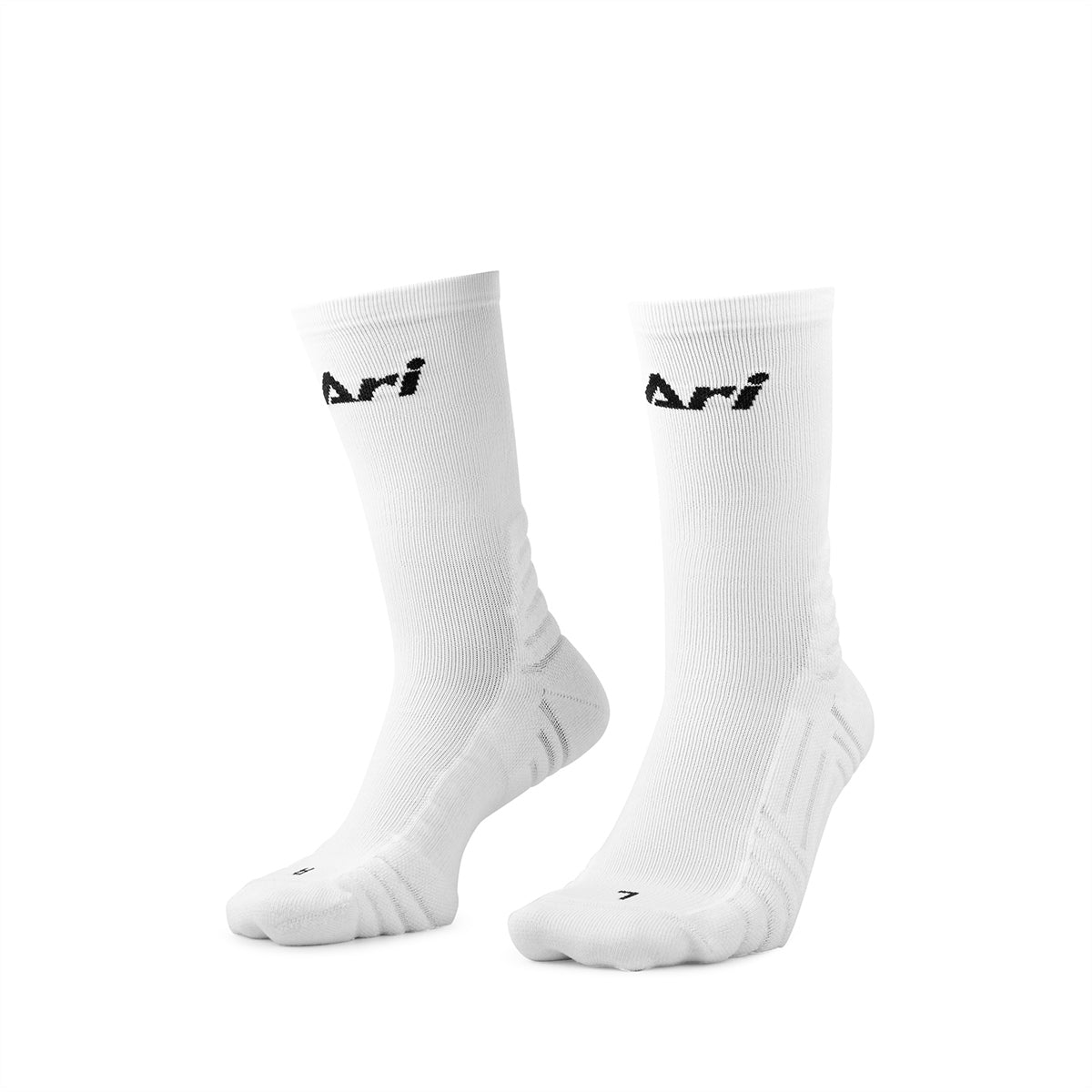 ARI ELITE KINETIC CREW SOCKS - WHITE/BLACK/WHITE