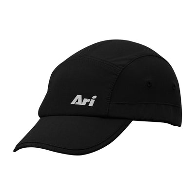 ARI ESSENTIAL 5 PANELS RUNNING CAP - BLACK/SILVER/BLACK