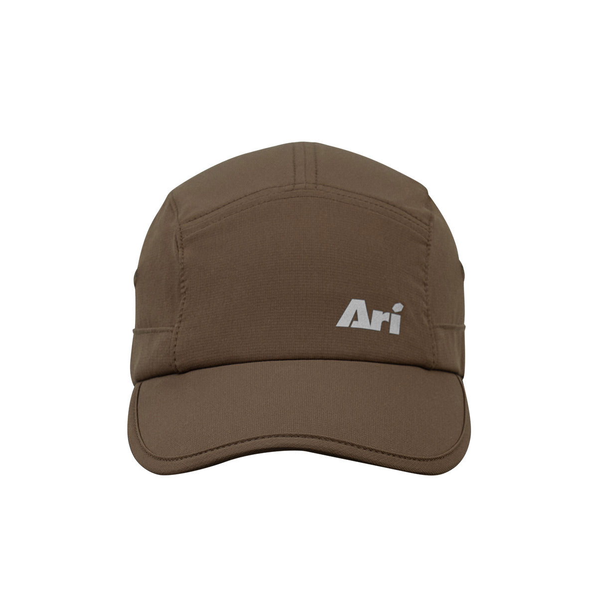 ARI ESSENTIAL 5 PANELS RUNNING CAP - BROWN/SILVER/BROWN