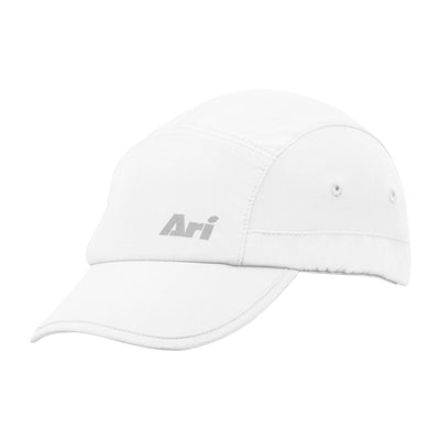 ARI ESSENTIAL 5 PANELS RUNNING CAP - WHITE/SILVER/WHITE
