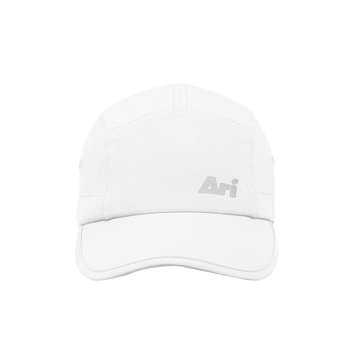 ARI ESSENTIAL 5 PANELS RUNNING CAP - WHITE/SILVER/WHITE