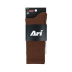 ARI ESSENTIAL ACADEMIC CREW SOCKS - BROWN/BLACK/BROWN