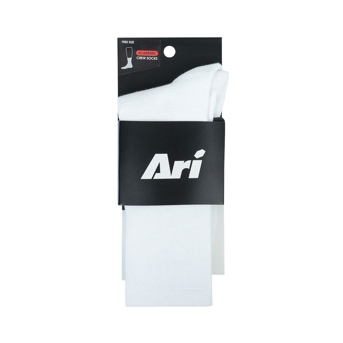 ARI ESSENTIAL ACADEMIC CREW SOCKS - WHITE/BLACK/WHITE