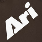 ARI ESSENTIAL HOODIE - BROWN/WHITE/BROWN