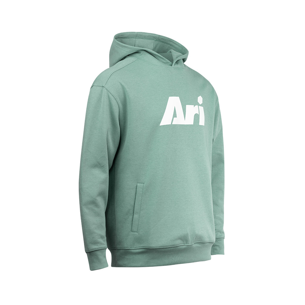 ARI ESSENTIAL HOODIE - SMOKE GREEN/WHITE/SMOKE GREEN