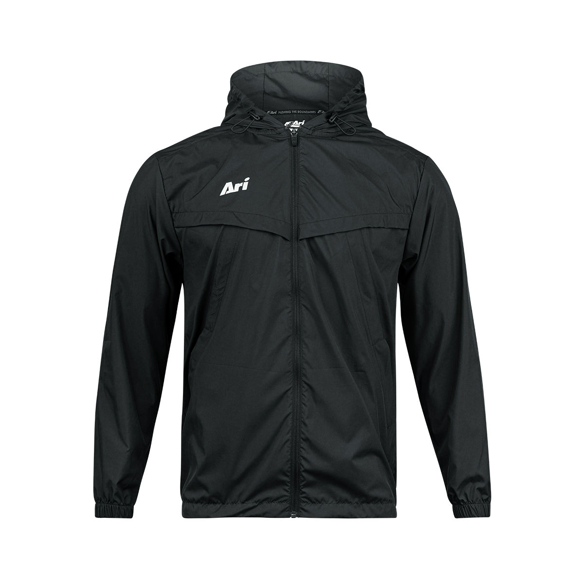 ARI ESSENTIAL WINDBREAKER JACKET - BLACK/SILVER/WHITE