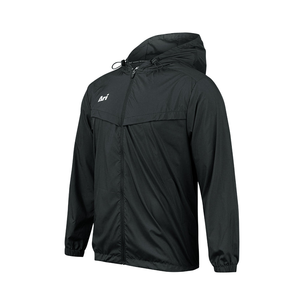 ARI ESSENTIAL WINDBREAKER JACKET - BLACK/SILVER/WHITE
