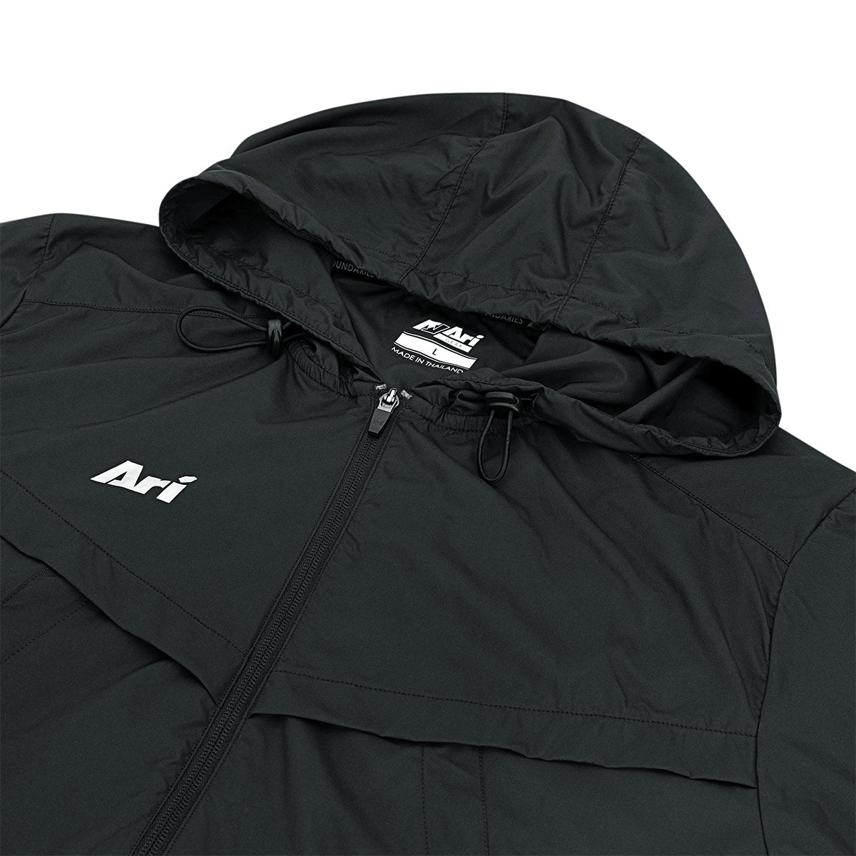 ARI ESSENTIAL WINDBREAKER JACKET - BLACK/SILVER/WHITE