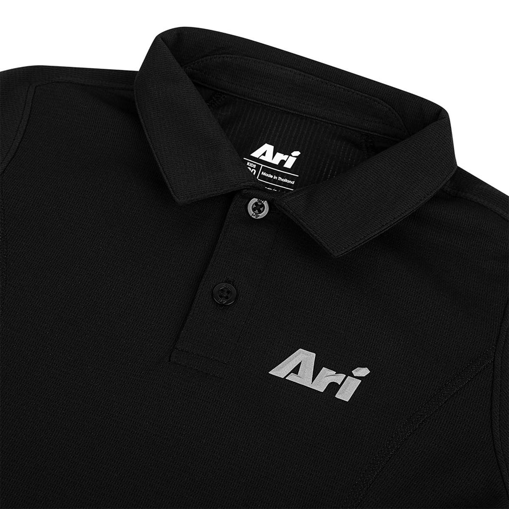 ARI GIRL ADEPT GOLF POLO - BLACK/BLACK/SILVER