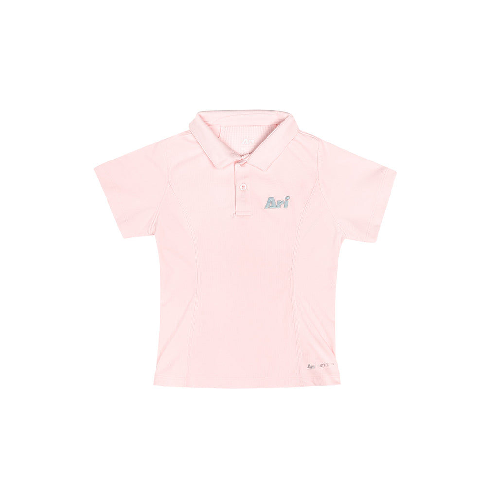 ARI GIRL ADEPT GOLF POLO - PINK/PINK/SILVER
