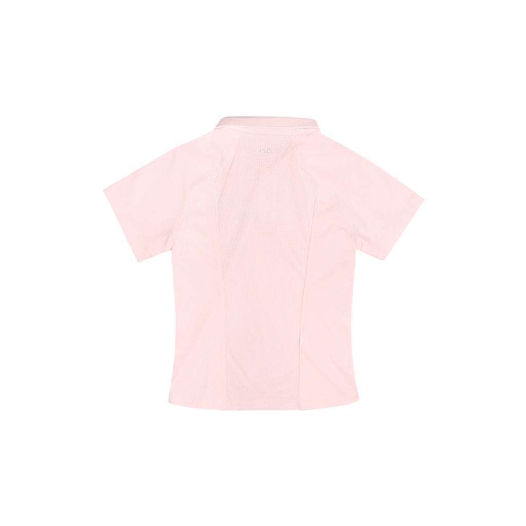 ARI GIRL ADEPT GOLF POLO - PINK/PINK/SILVER