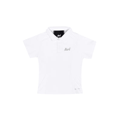 ARI GIRL ADEPT GOLF POLO - WHITE/BLACK/SILVER