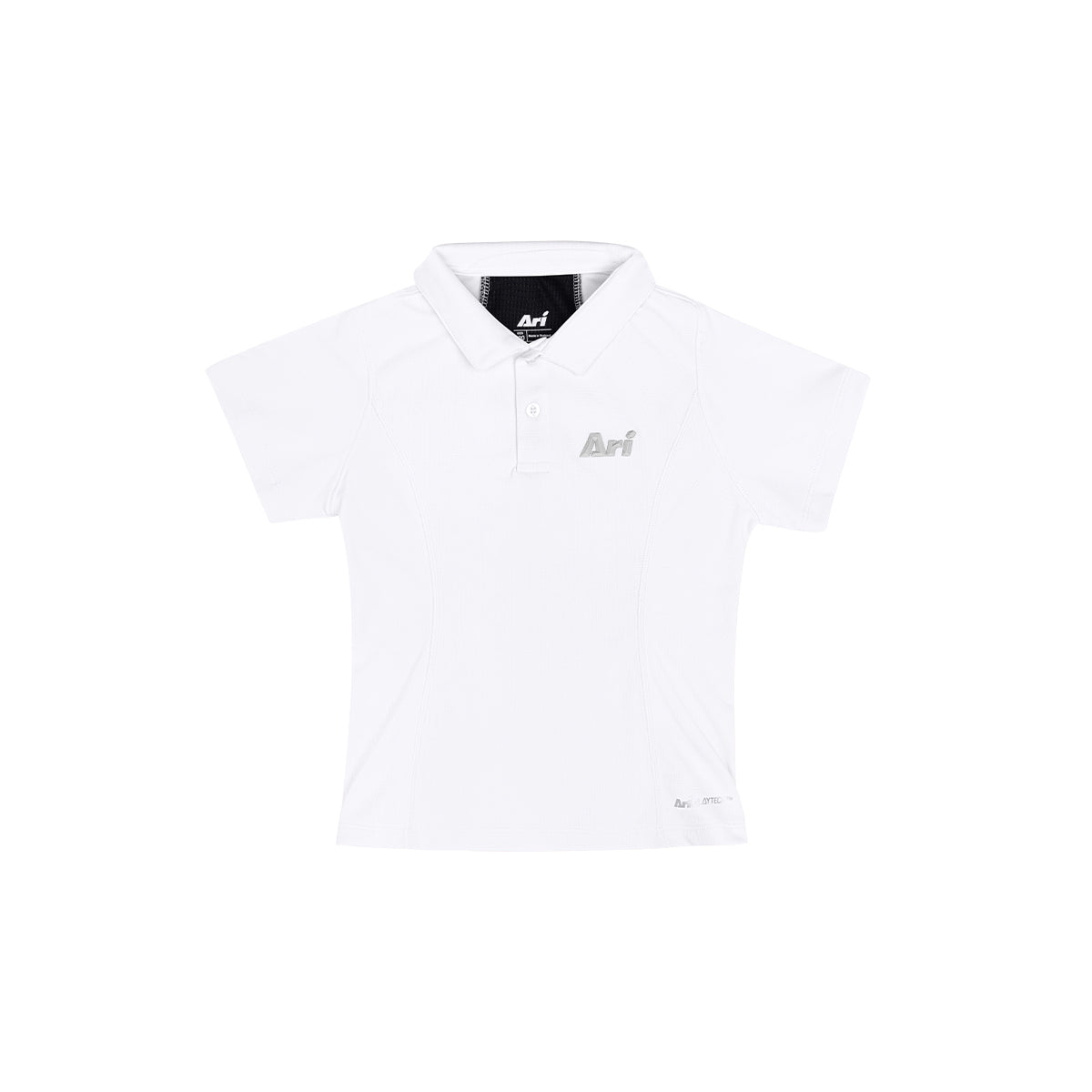 ARI GIRL ADEPT GOLF POLO - WHITE/BLACK/SILVER
