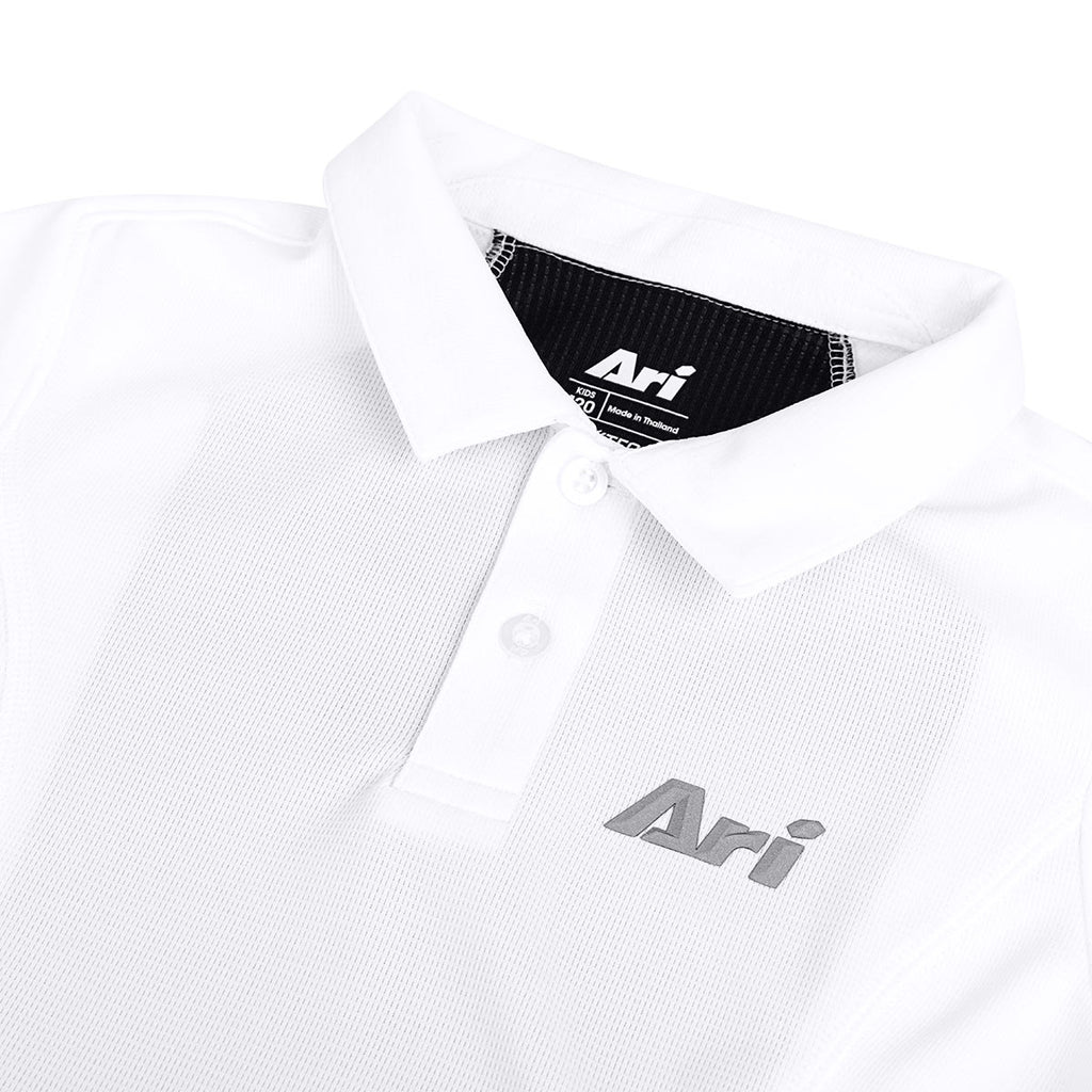 ARI GIRL ADEPT GOLF POLO - WHITE/BLACK/SILVER