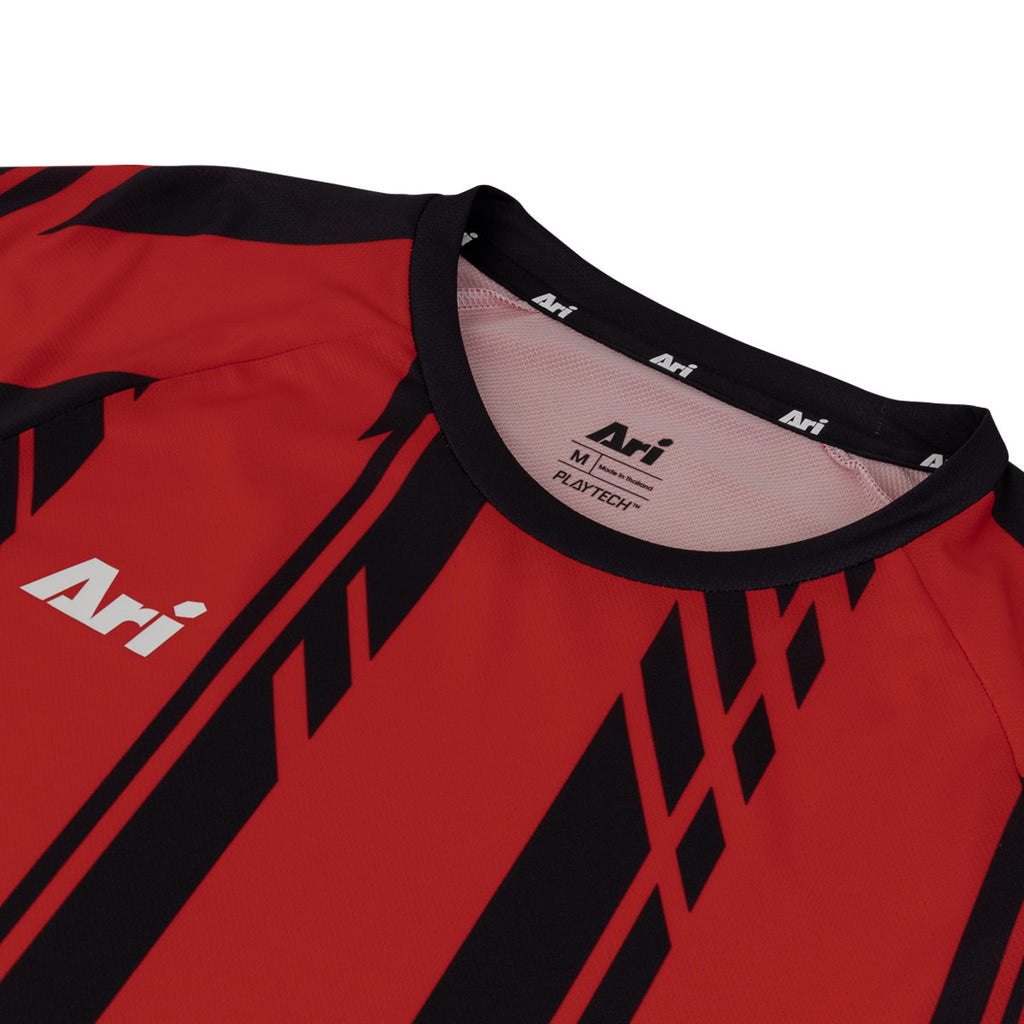 ARI KIDS ADEPT DYNAMIC STRIPES TEAM JERSEY - RED/BLACK/RED