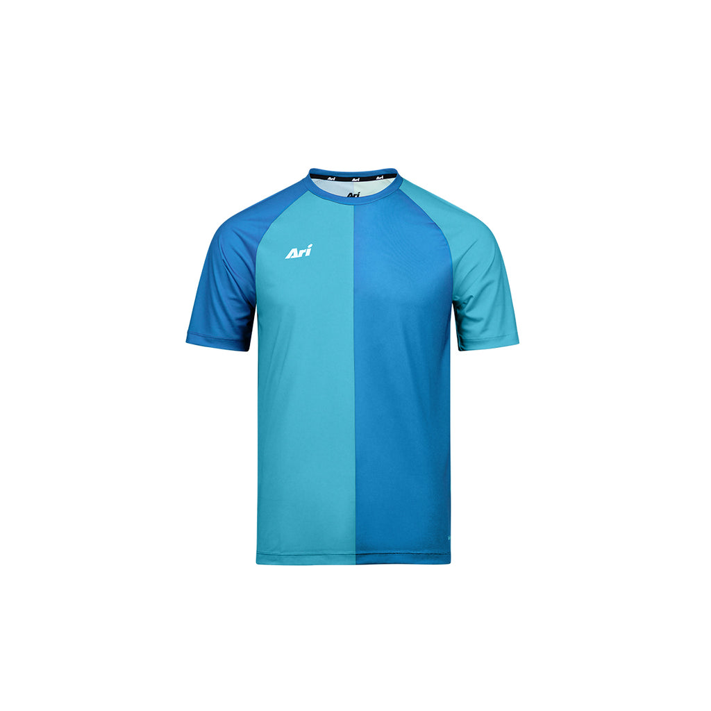 ARI KIDS ADEPT HALVED TEAM JERSEY - TURQUOISE/NEON BLUE/WHITE