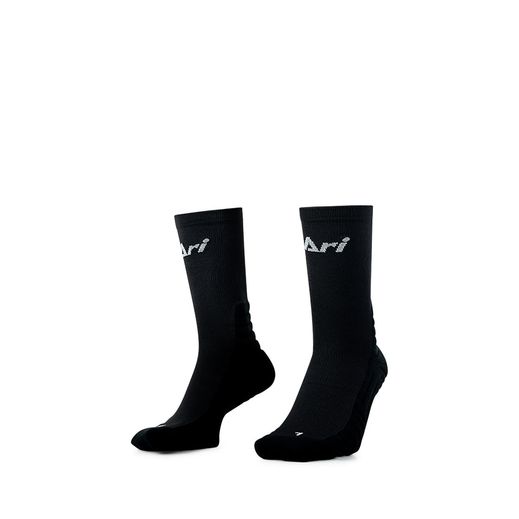 ARI KIDS ELITE KINETIC CREW SOCKS - BLACK/WHITE/BLACK