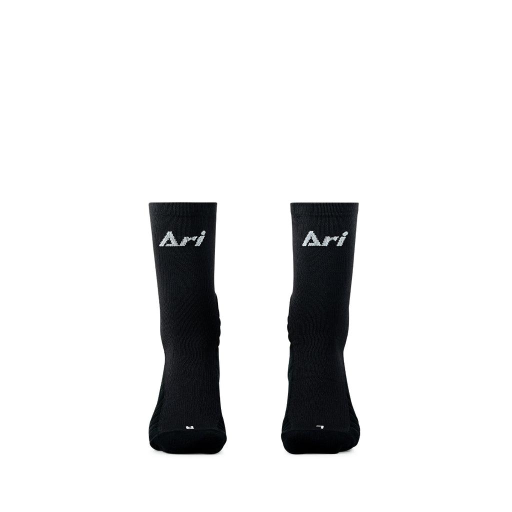 ARI KIDS ELITE KINETIC CREW SOCKS - BLACK/WHITE/BLACK