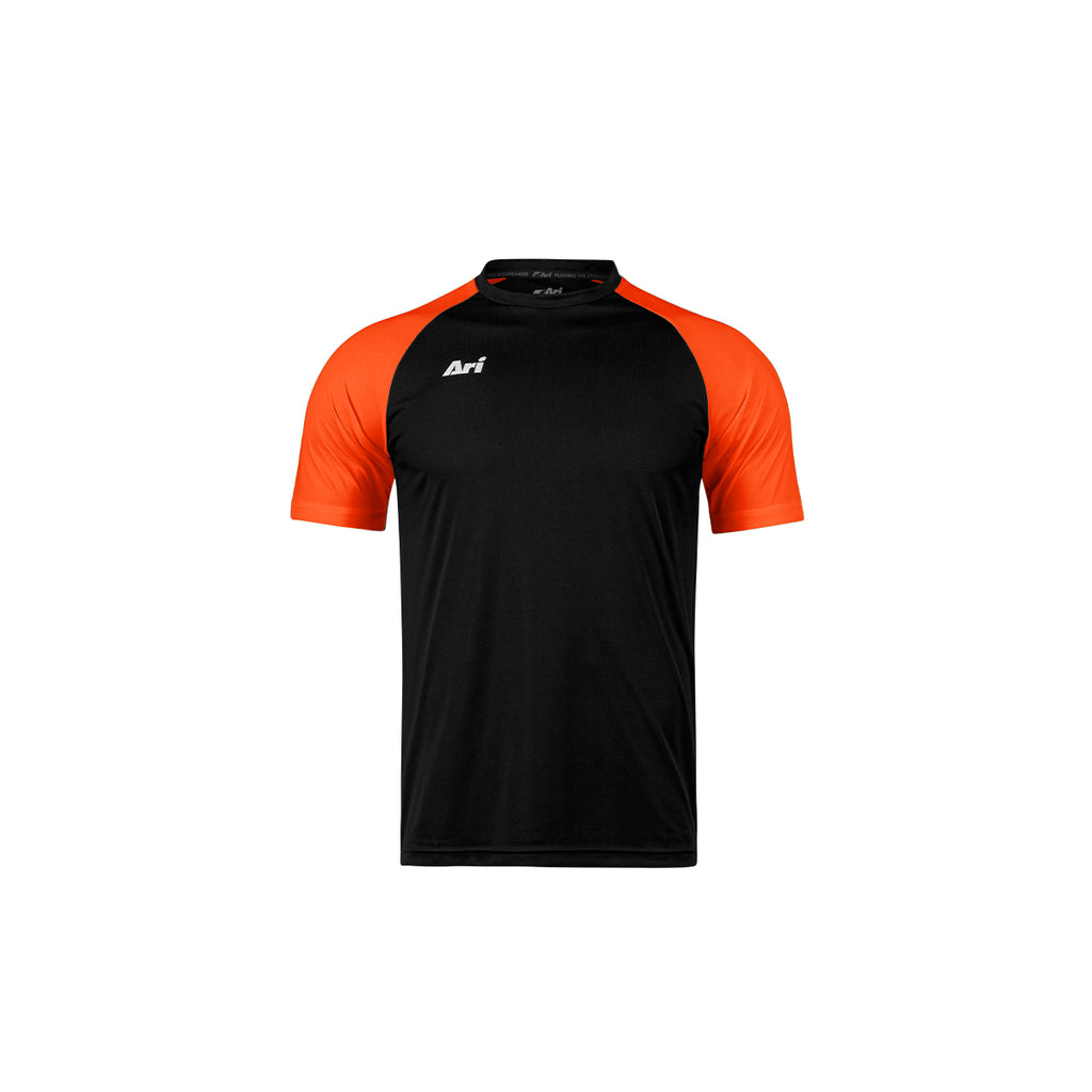 ARI KIDS ESSENTIAL 2TONES TEAM JERSEY - BLACK/BLACK/NEON ORANGE