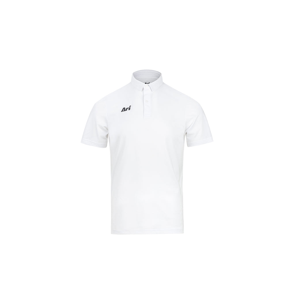 ARI KIDS ESSENTIAL BREATHABLE POLO - WHITE/WHITE/BLACK