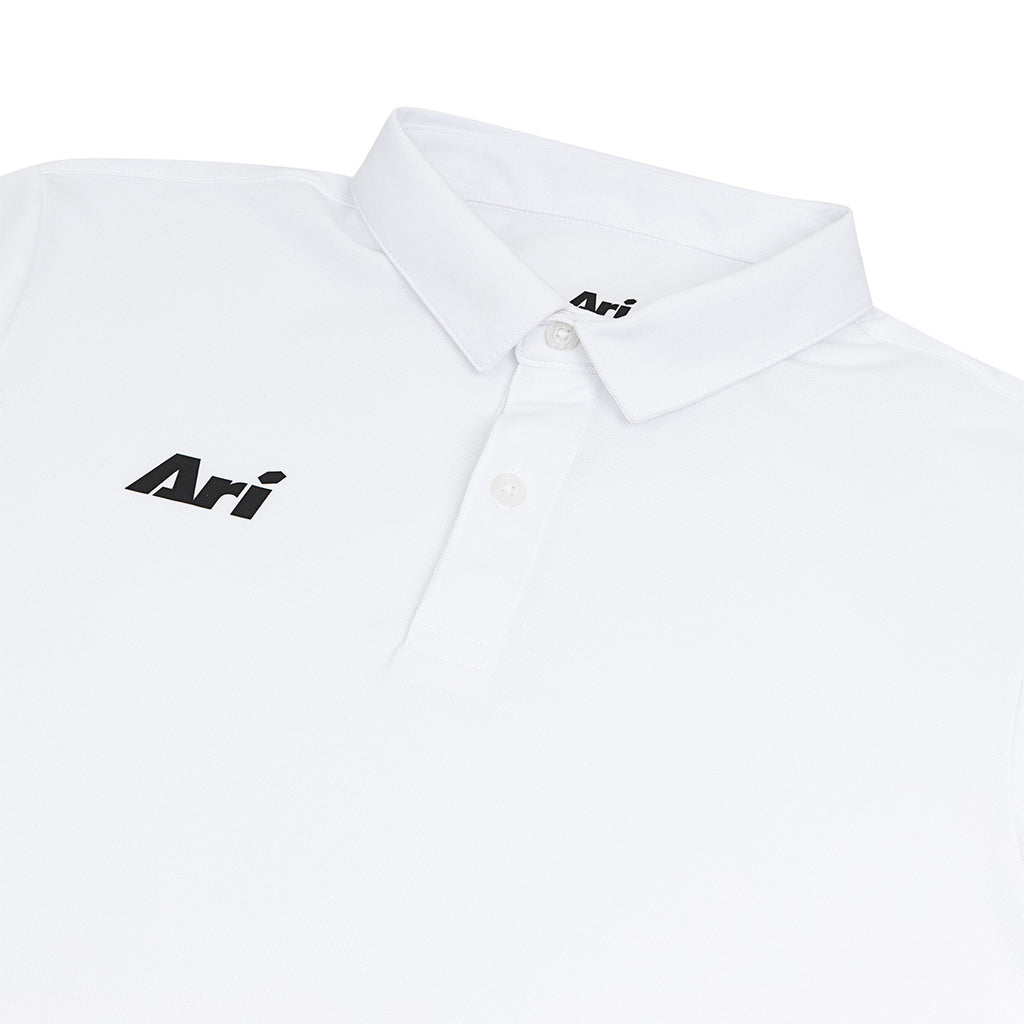 ARI KIDS ESSENTIAL BREATHABLE POLO - WHITE/WHITE/BLACK