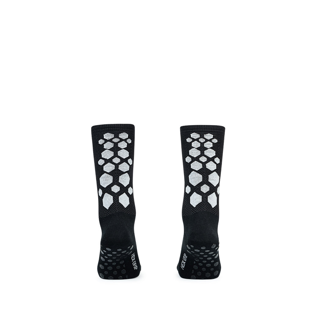 ARI KIDS HEX GRIP CREW SOCKS - BLACK/WHITE/BLACK